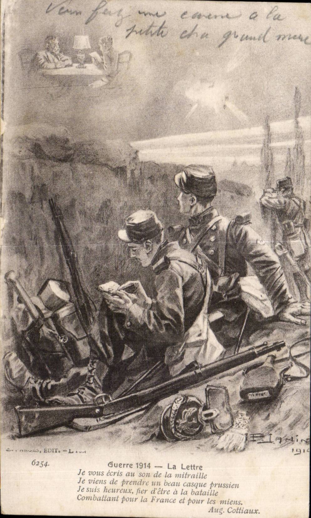 CPA Militaria Guerre 1914La lettre