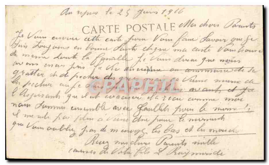 CPA Militaria Guerre 1914La lettre — Rückseite