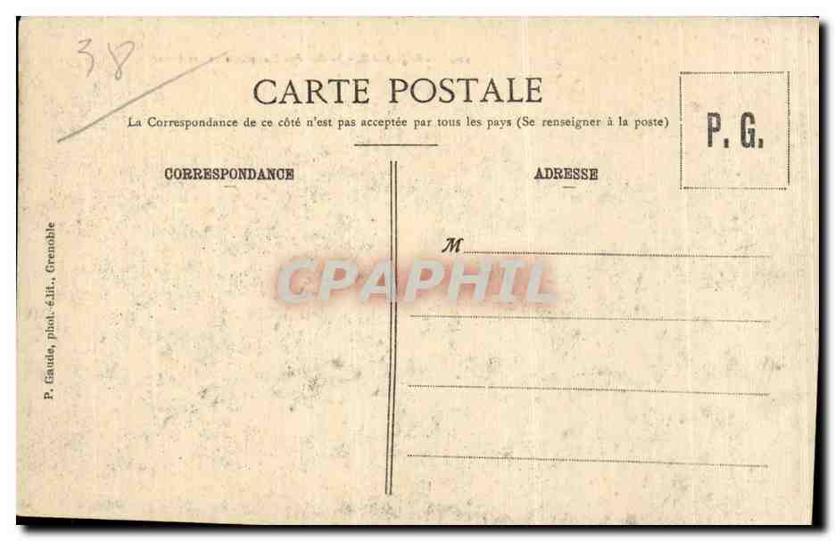 Grenoble — Jardin des Dauphins und die Forts — P. Gaude, phot. édit. Grenoble, n° 126 — Rückseite