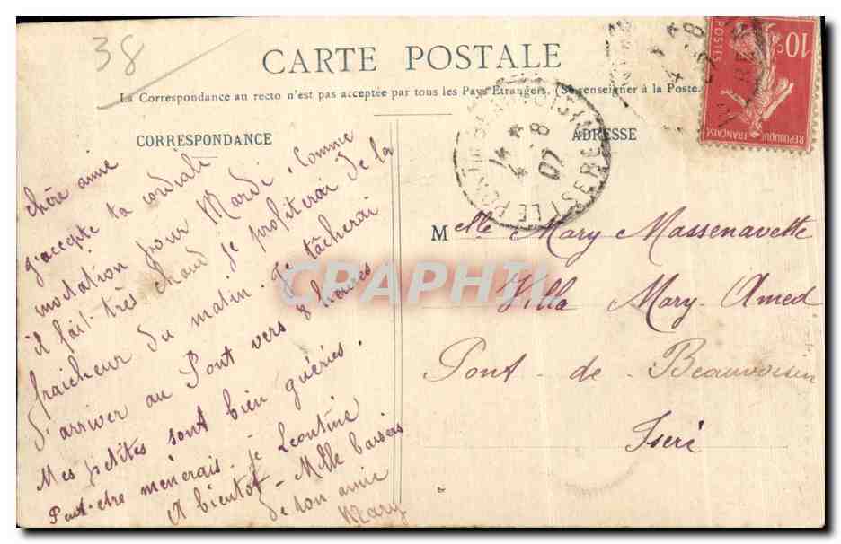 Grenoble - Place Notre Dame et le Monument - CPA  — Rückseite