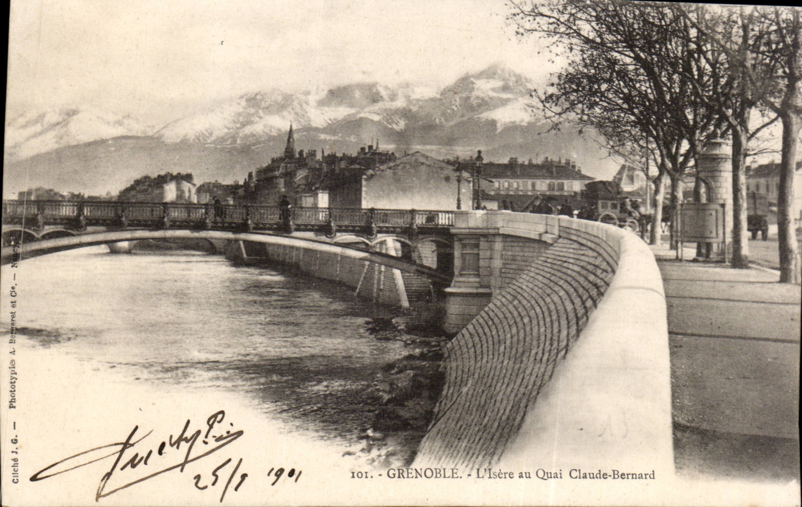Grenoble — L'Isère au Quai Claude-Bernard — Phototypies A. Berrond et Cie, n°101