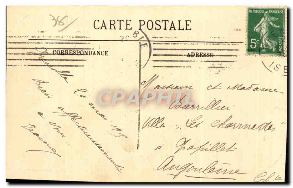 Dauphine - Grenoble - Pont de la Porte de France - CPA  — Verso