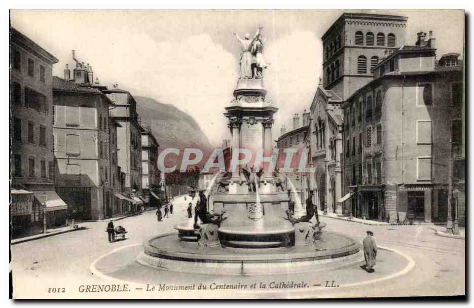 Grenoble — Le Monument du Centenaire et la Cathédrale — LL.