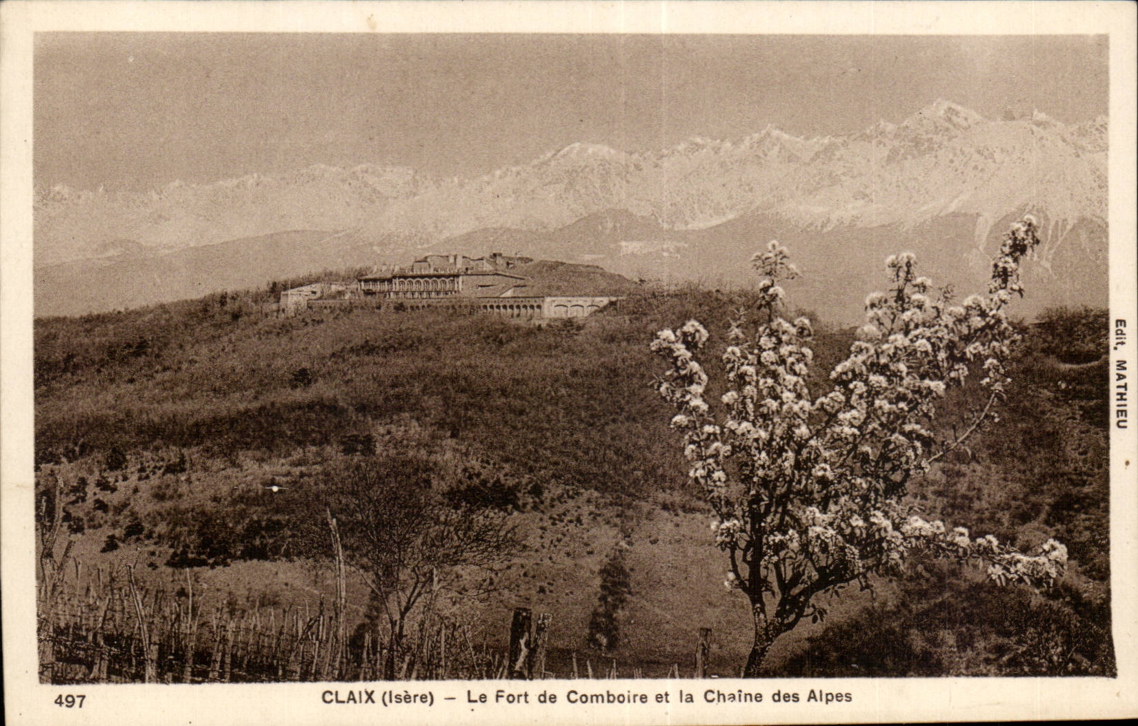 Claix (Isère) — Le Fort de Comboire et la Chaîne des Alpes — Édit. Mathieu, n° 497