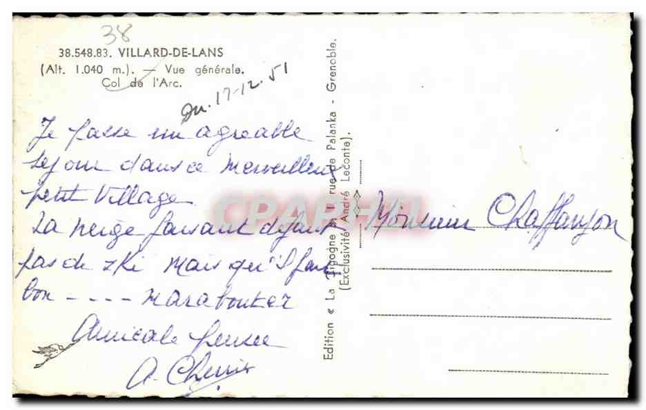 Villard-de-Lans — Vue générale — Édition « La Cigogne » Andrée Leconte — Reverso