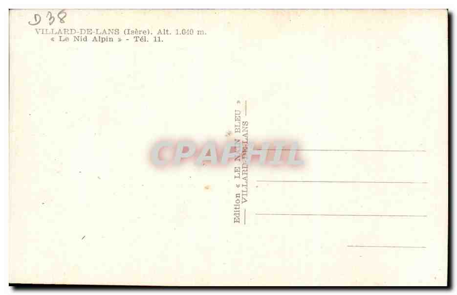 Villard-de-Lans — « Le Nid Alpin » — Édition « Le Nid Bleu » — Reverso