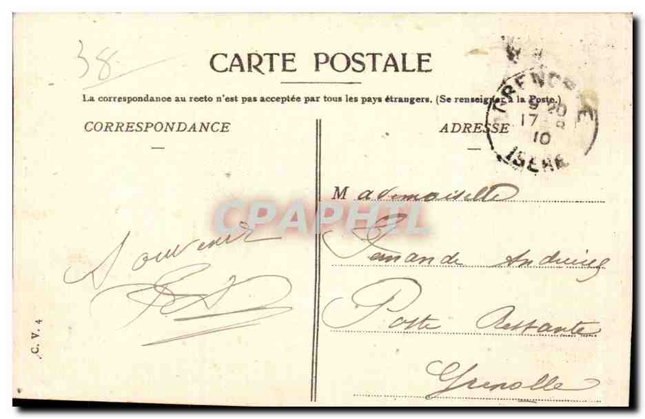 Grenoble — Place de la Bastille et le Cours St-André — éditeur non visible, n° de série non lisible — Rückseite