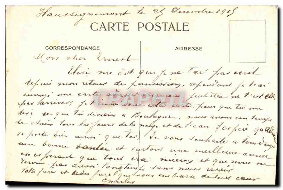 CPA Militaria Union des societes de Tir de France Pour la patrie  — Rückseite