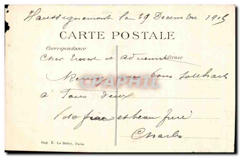 CPA Militaria Grande guerre de 1914 Bataille de la Marne Scrupt Autour de l eglise  — Rückseite