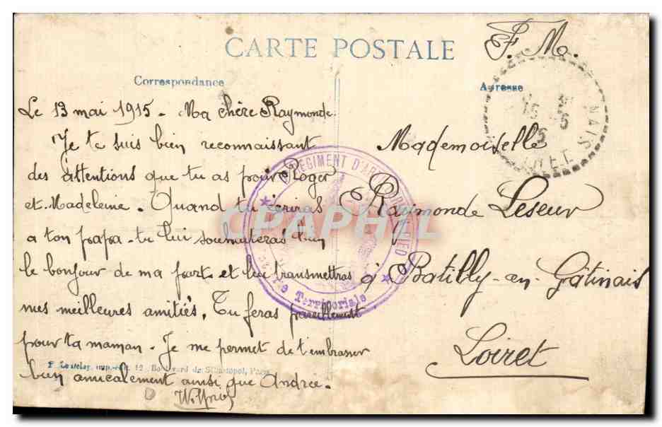 Ruines d'un village entre Metz et Verdun — 1914-15 — éditeur Série 320 — Rückseite