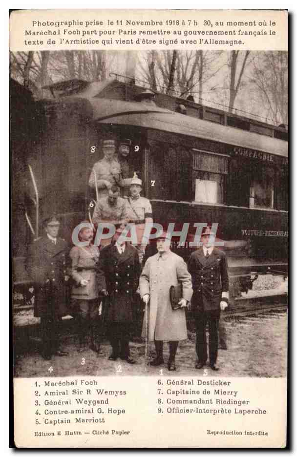 Unterschrift des Waffenstillstands — 11. November 1918 — Édition & Huttin — Gilché Puppler