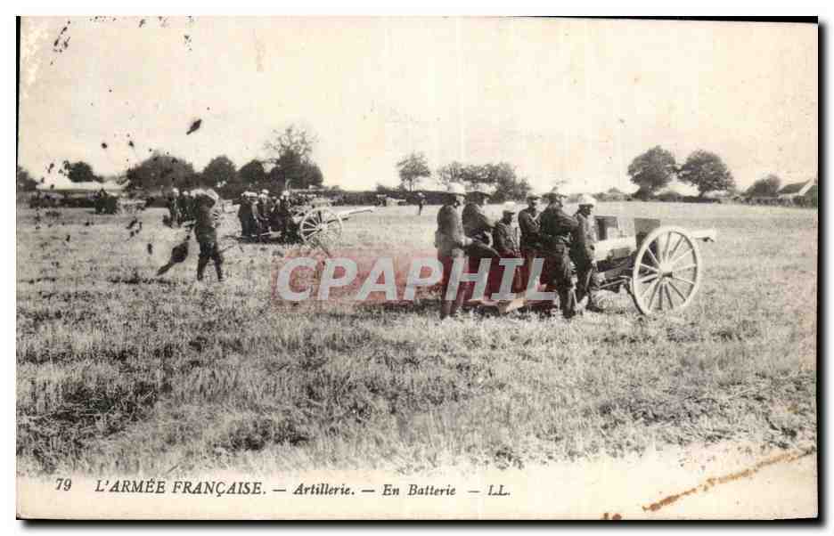 CPA Militaria ARtillerie En batterie 