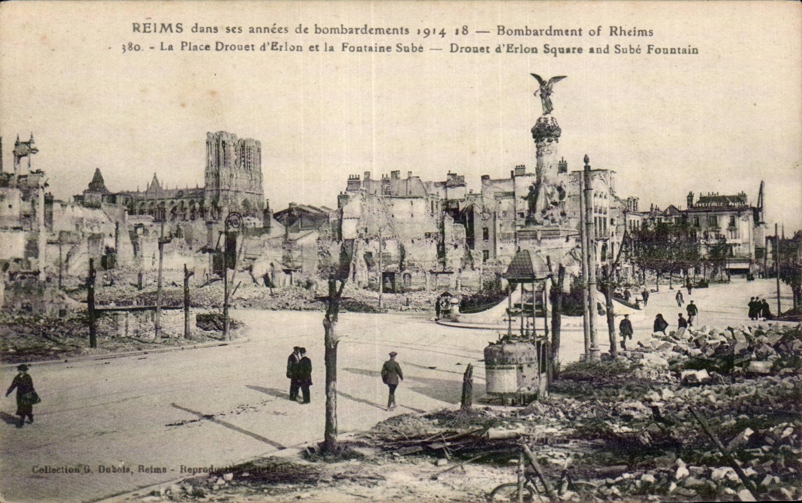 CPA Militaria Bataille de la Marne Reims dans les annees de bombardement 