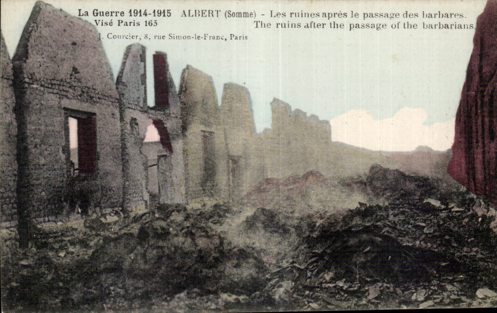 CPA Militaria Albert Les ruines apres le passage des barbares