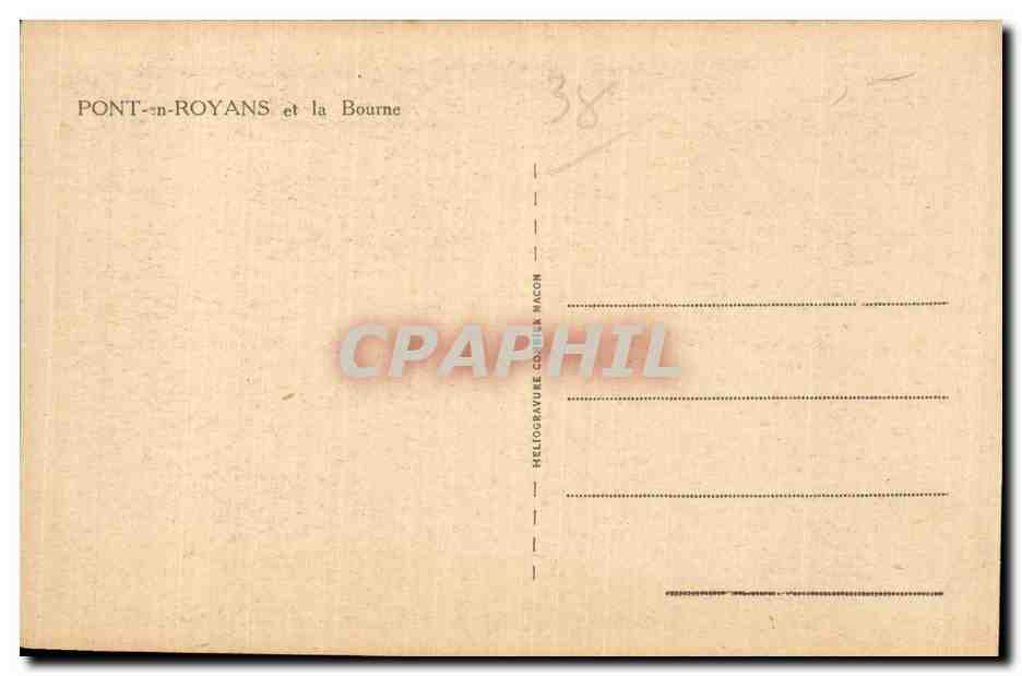 Pont-en-Royans et la Bourne — vue sur le village et le fleuve — éditeur Héliogravure C. D. Nacon — Rückseite