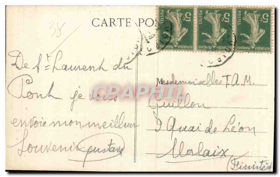 L'Église Saint-Bruno — St-Laurent-du-Pont (Isère) — Coll. L. Grimal, Chambéry, n° 2964 — Rückseite