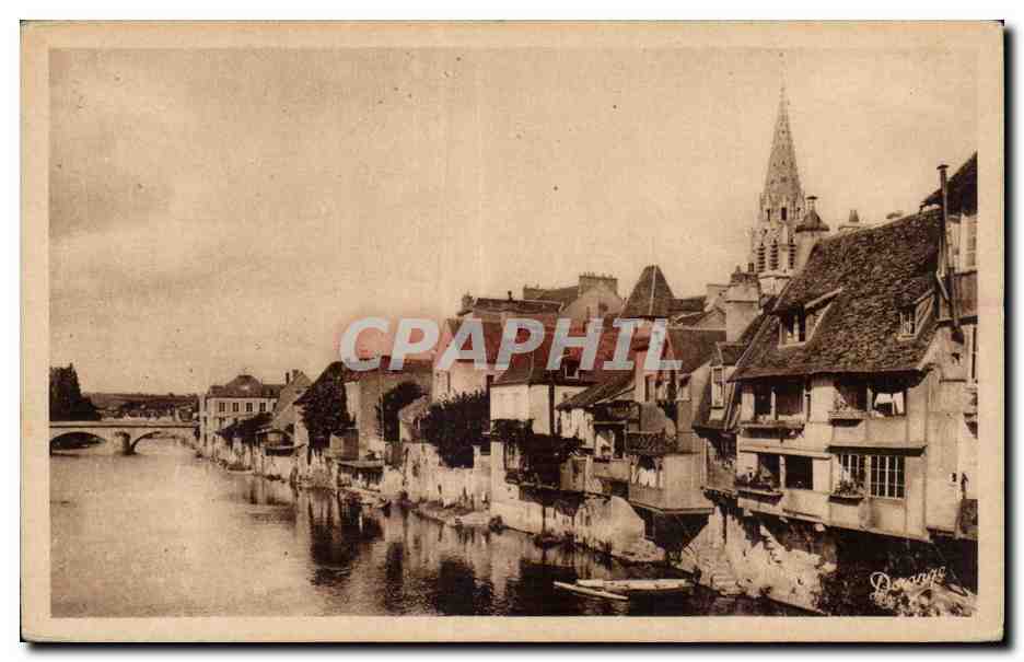 Argenton sur Creuse - Vieilles Maisons au bord de la Creuse - CPA 