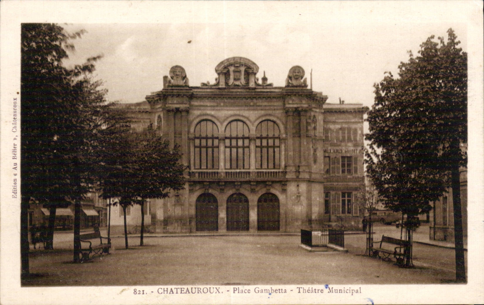 Chateauroux - Place Gambetta Theatre municipal - CPA 