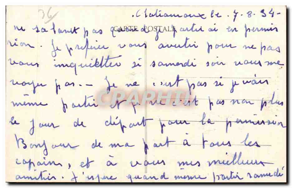 Chateauroux - Place Gambetta Theatre municipal - CPA  — Rückseite