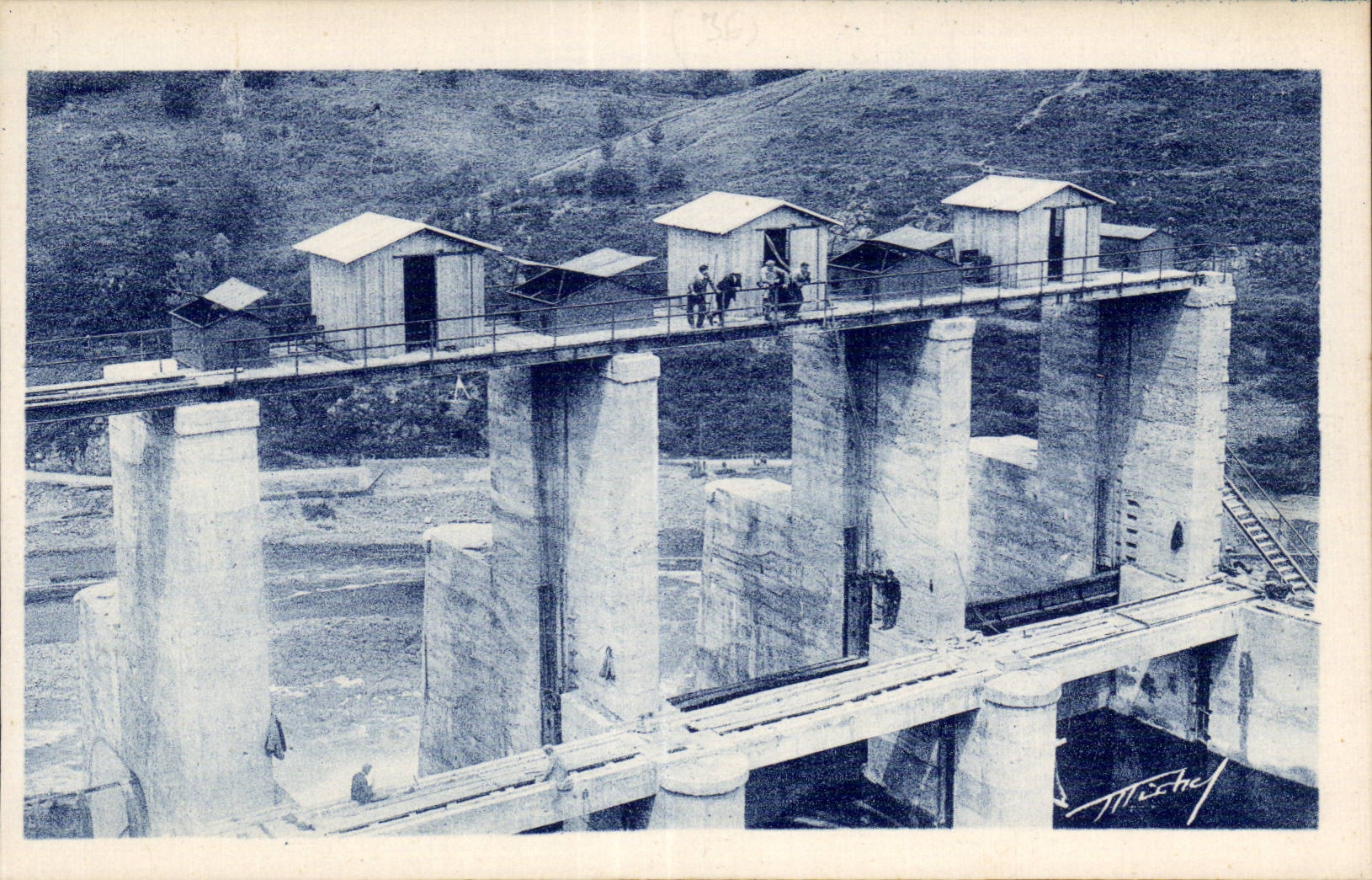 Le barrage de la Creuse — vue de la rive gauche — Édition G. G. et Fils