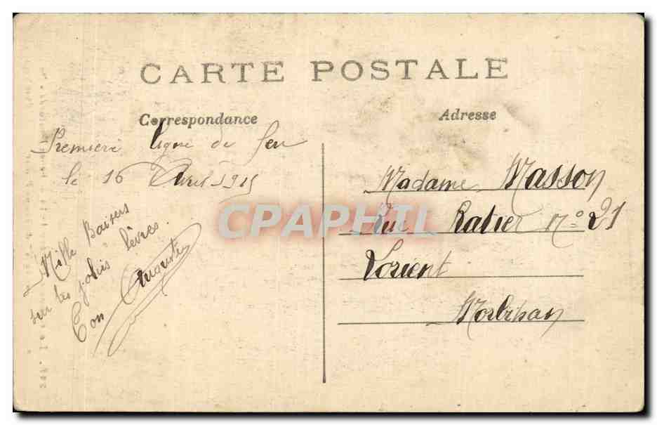 CPA Militaria Les ruines de la grande guerre Reims Ruines de la Maison de Tissus Prieur — Rückseite
