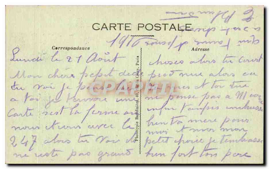 CPA Militaria Bataille de la Marne En Champagne Ruines de la ferme de Moscou — Rückseite