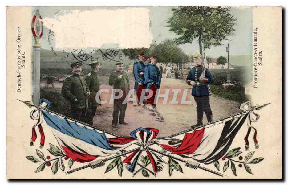 CPA Militaria Deutsche Franzosiche Grenze Saales Frontiere Franco allemande