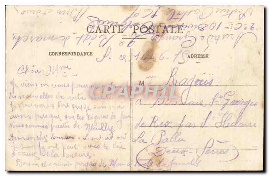 Camp de Mailly — Parc d'Artillerie — G. Marchal, Mailly-le-Camp — Reverso