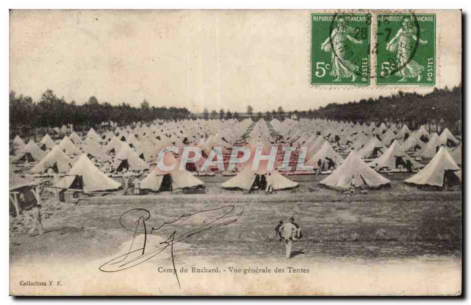 CPA Militaria Camp du Ruchard Vue generale des tentes