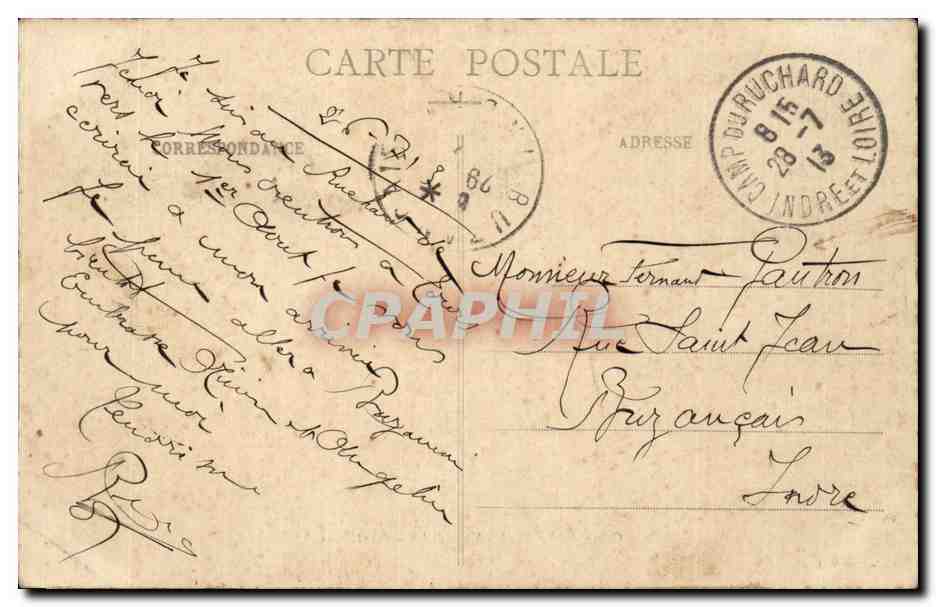 CPA Militaria Camp du Ruchard Vue generale des tentes — Rückseite