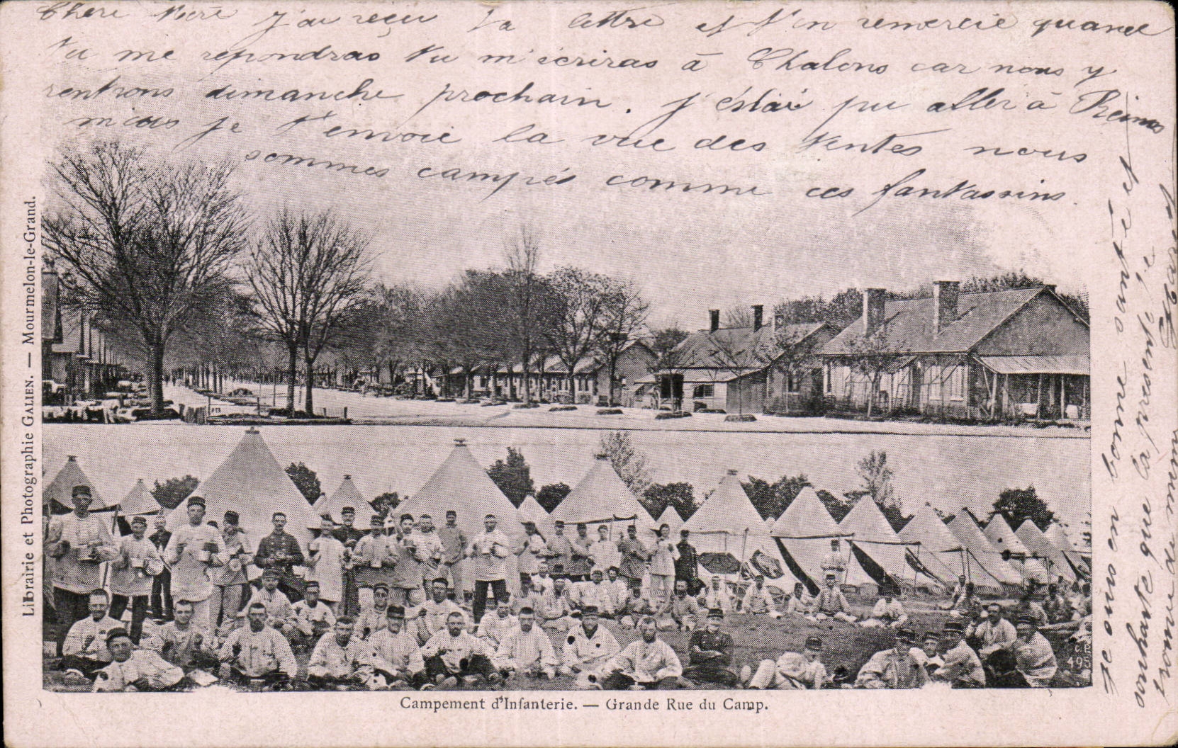 Campement d'Infanterie — Grande Rue du Camp — Librairie et Photographic GAILLEN — Mourmelon-le-Grand