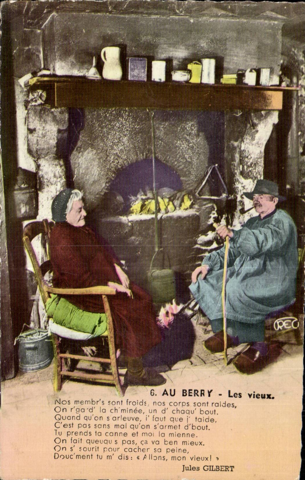 Folklore - Costumes - Au Berry - Les Vieux - CPA 