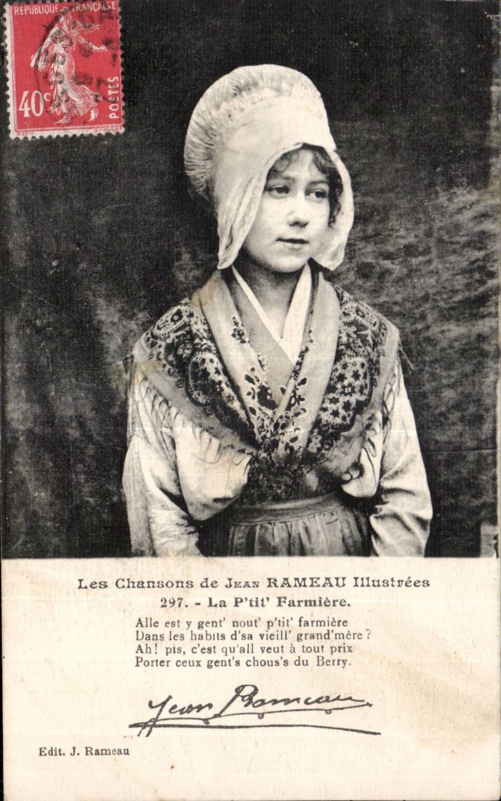 Folklore - Costumes - Les Chansons de Jean Rameau - Enfant - Fille - CPA 