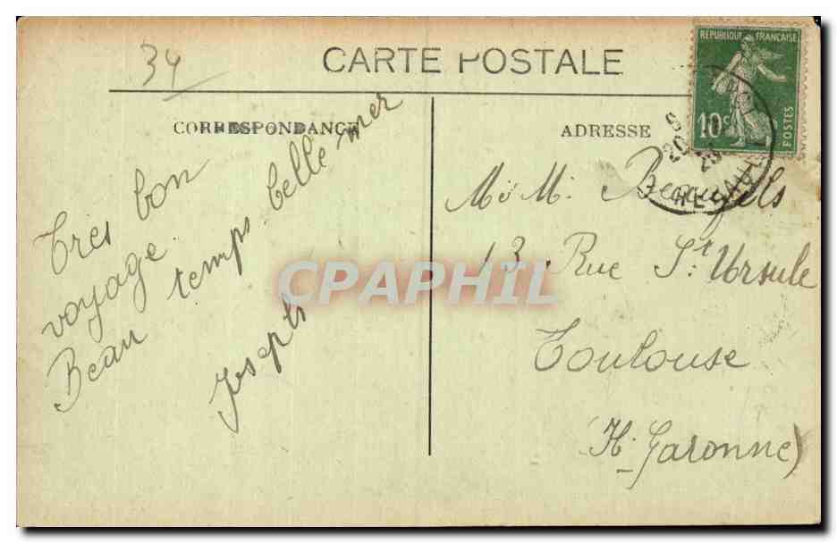 Sete - Cette - Station Balneaire et Climatique - La Jette et le Port - CPA  — Back