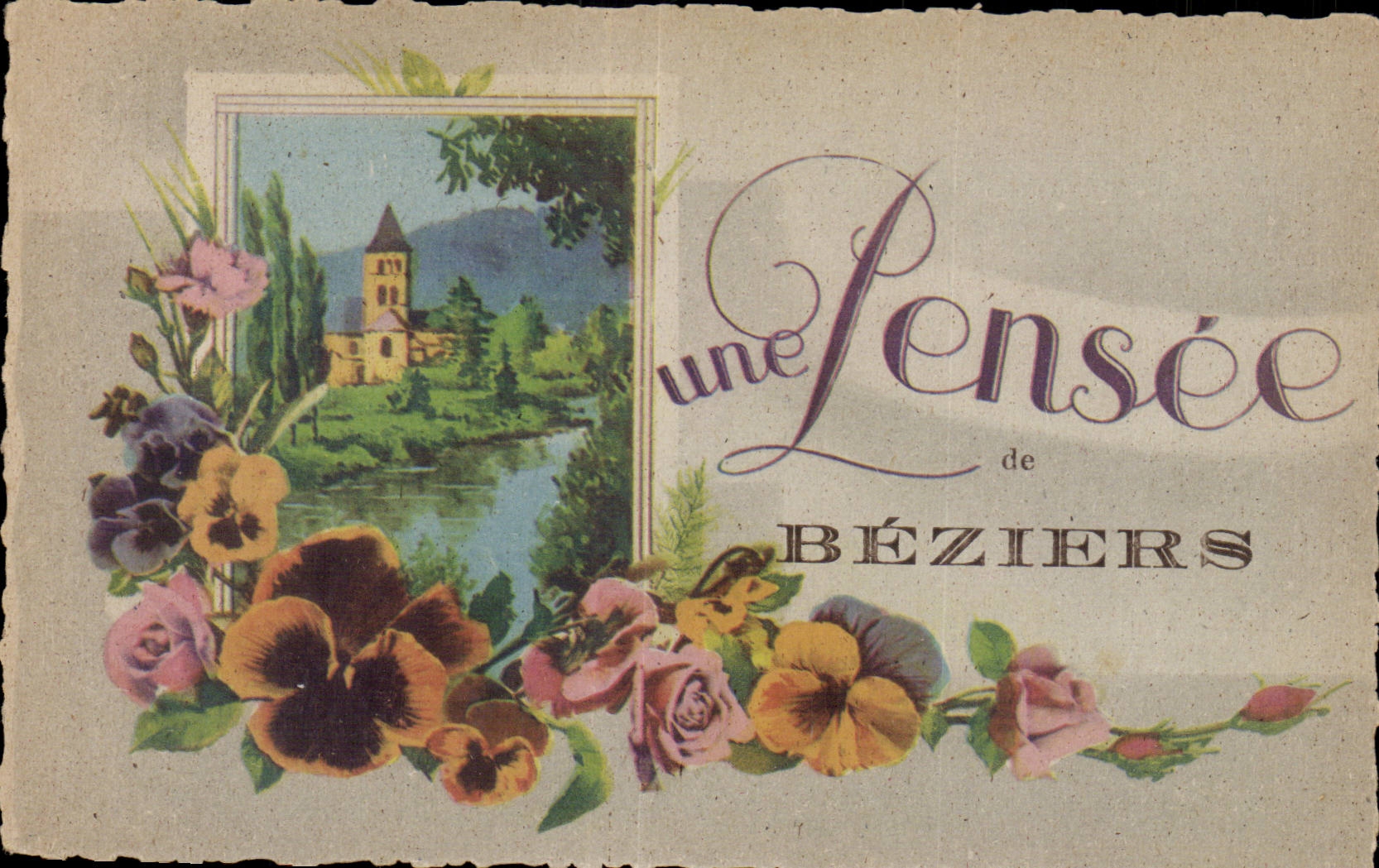 Beziers - Une Pensee - Souvenir - CPA 