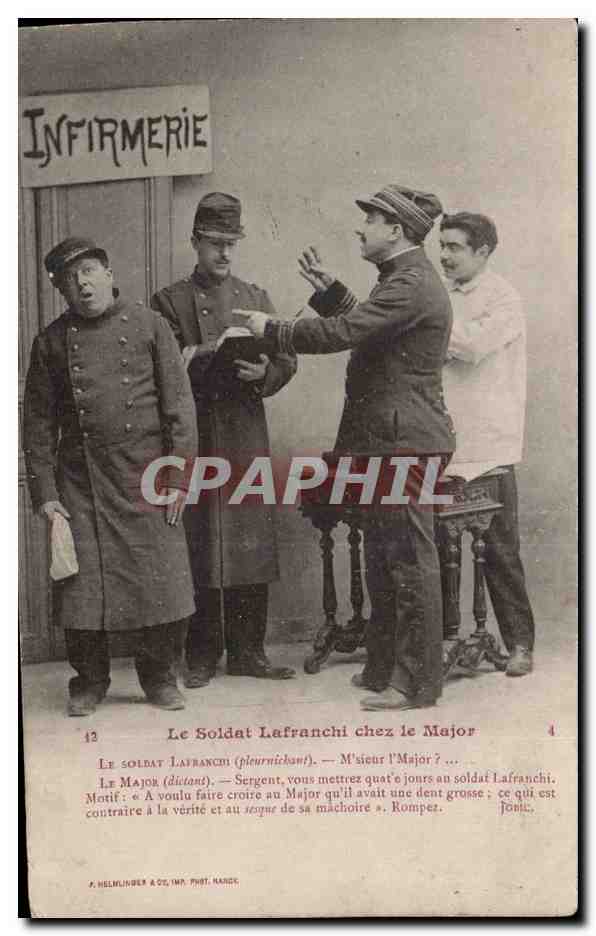 CPA Militaria Le soldat Lafranchi chez le Major Infirmerie 