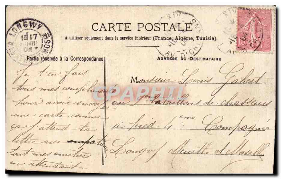 CPA Militaria Le soldat Lafranchi chez le Major Infirmerie  — Rückseite