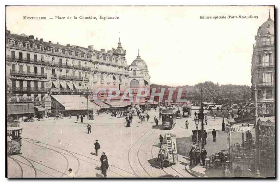 CPA Montpellier Place de la Comedie Esplanade Tramway
