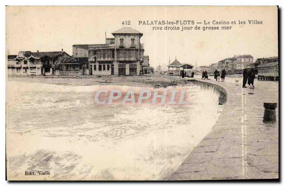 CPA Palavas les Flots Le casino et les villas rive droite 