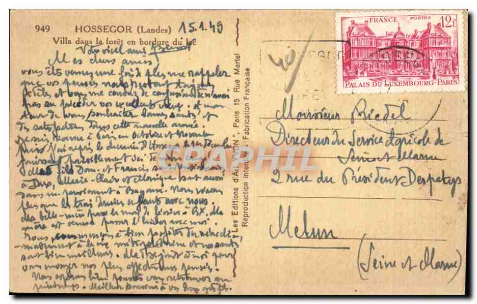 CPA Hossegor Villa en foret en bordure du lac — Rückseite