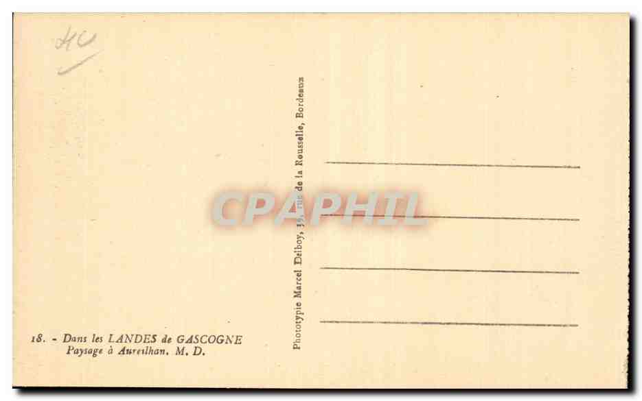 CPA Dans les landes de Gascogne Paysage a Aureilhan  — Rückseite