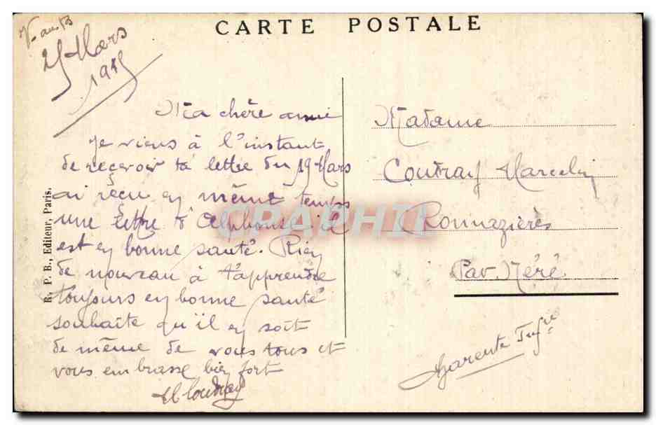 Termonde — Glocke des Turms unter den Ruinen — E. B. Verlag, Paris — Rückseite