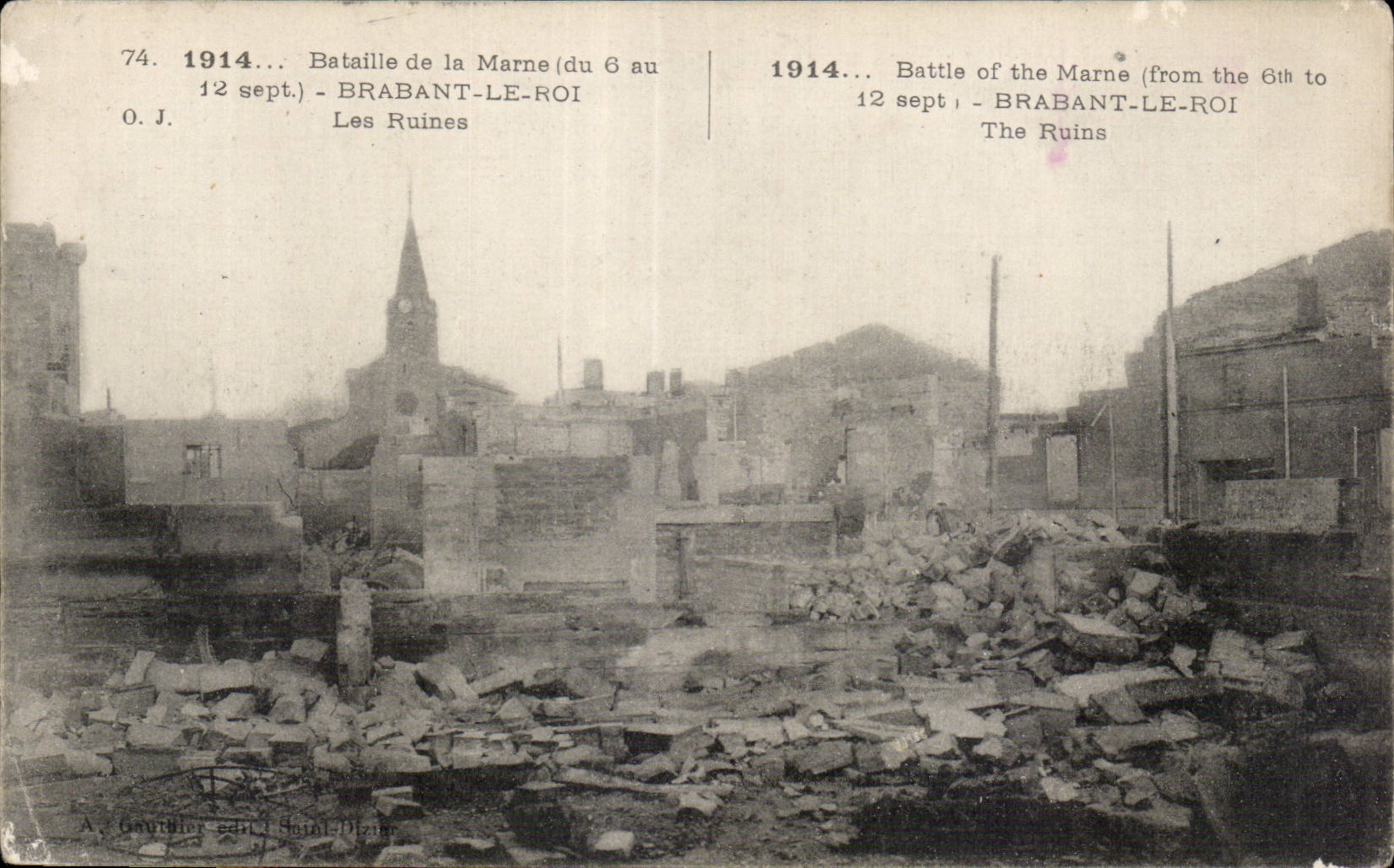 CPA Militaria Bataille de la Marne Brabant le Roi Les ruines 