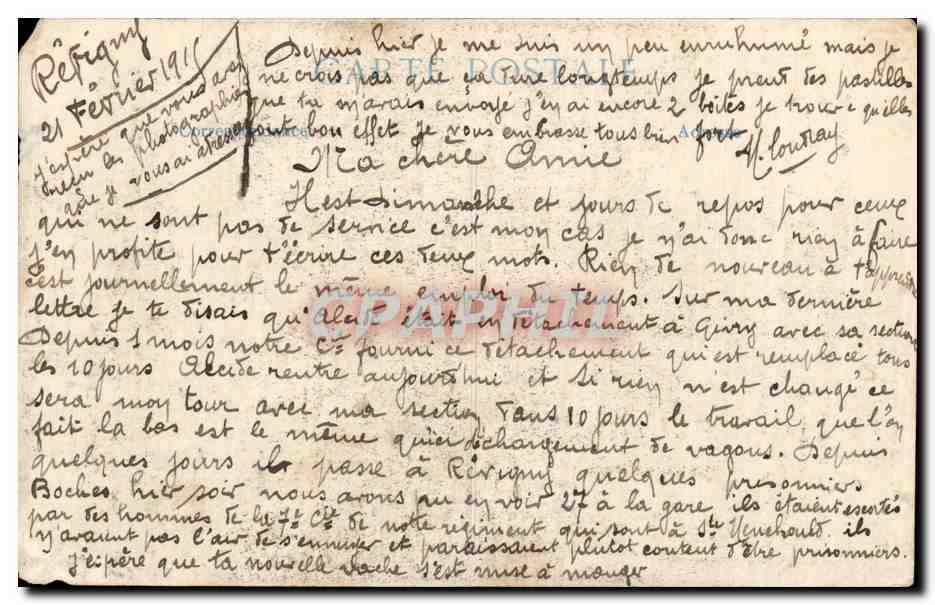 CPA Militaria Andernay Les ruines — Verso