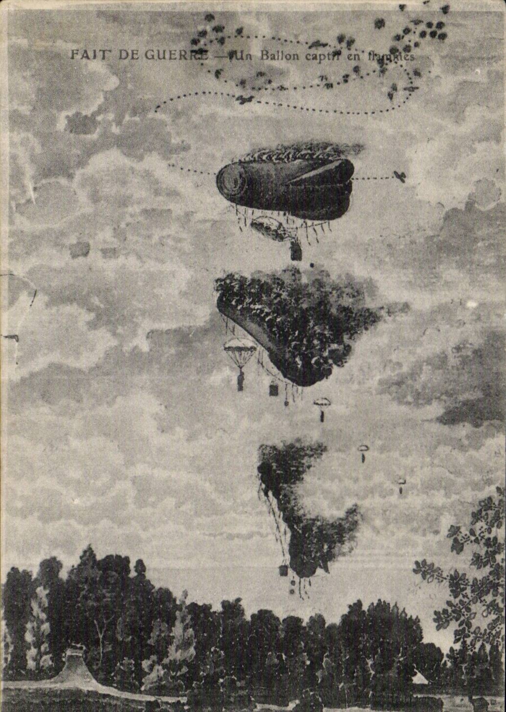Un Ballon captif en français — Fait de guerre — éditeur non visible