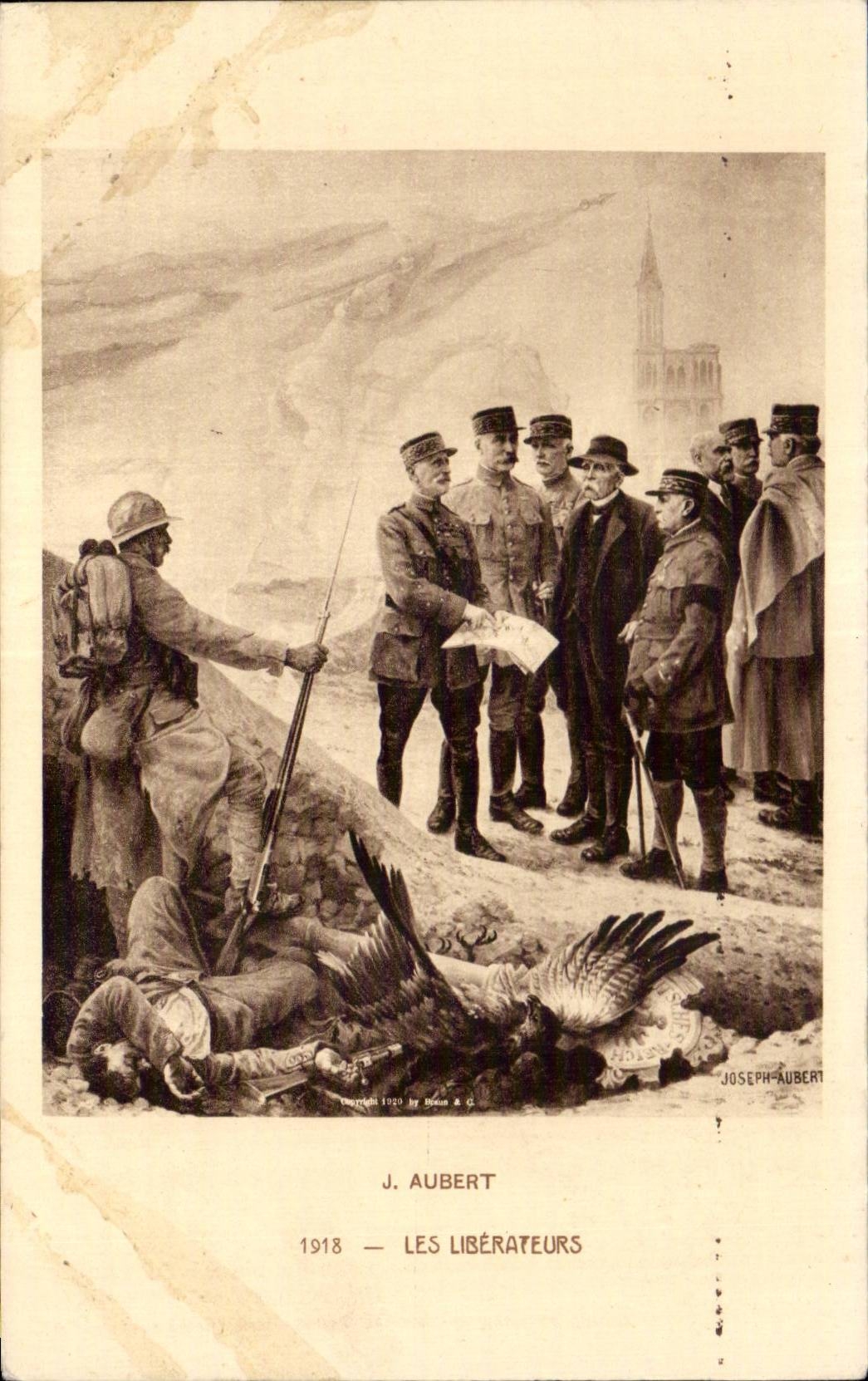 CPA Militaria Aubert Les liberateurs Strasbourg Aigle Aubert