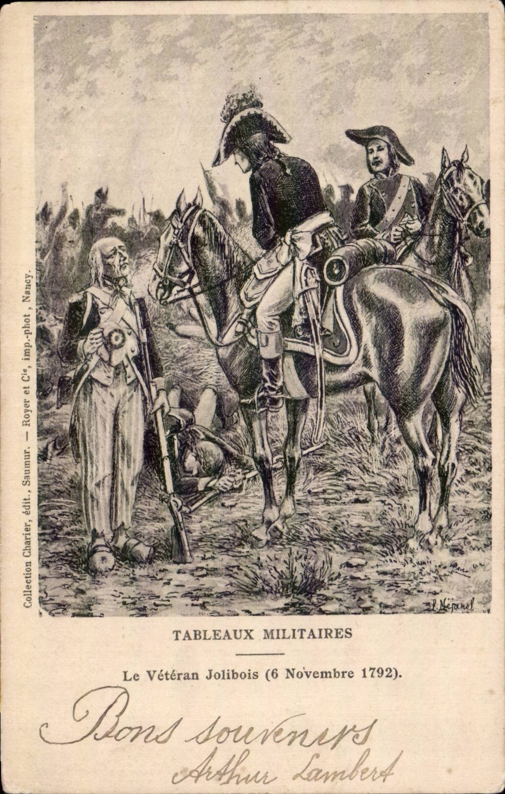 CPA Militaria Uniforme Tableaux militaires le veteran Jolibois (6 novembre 1792)