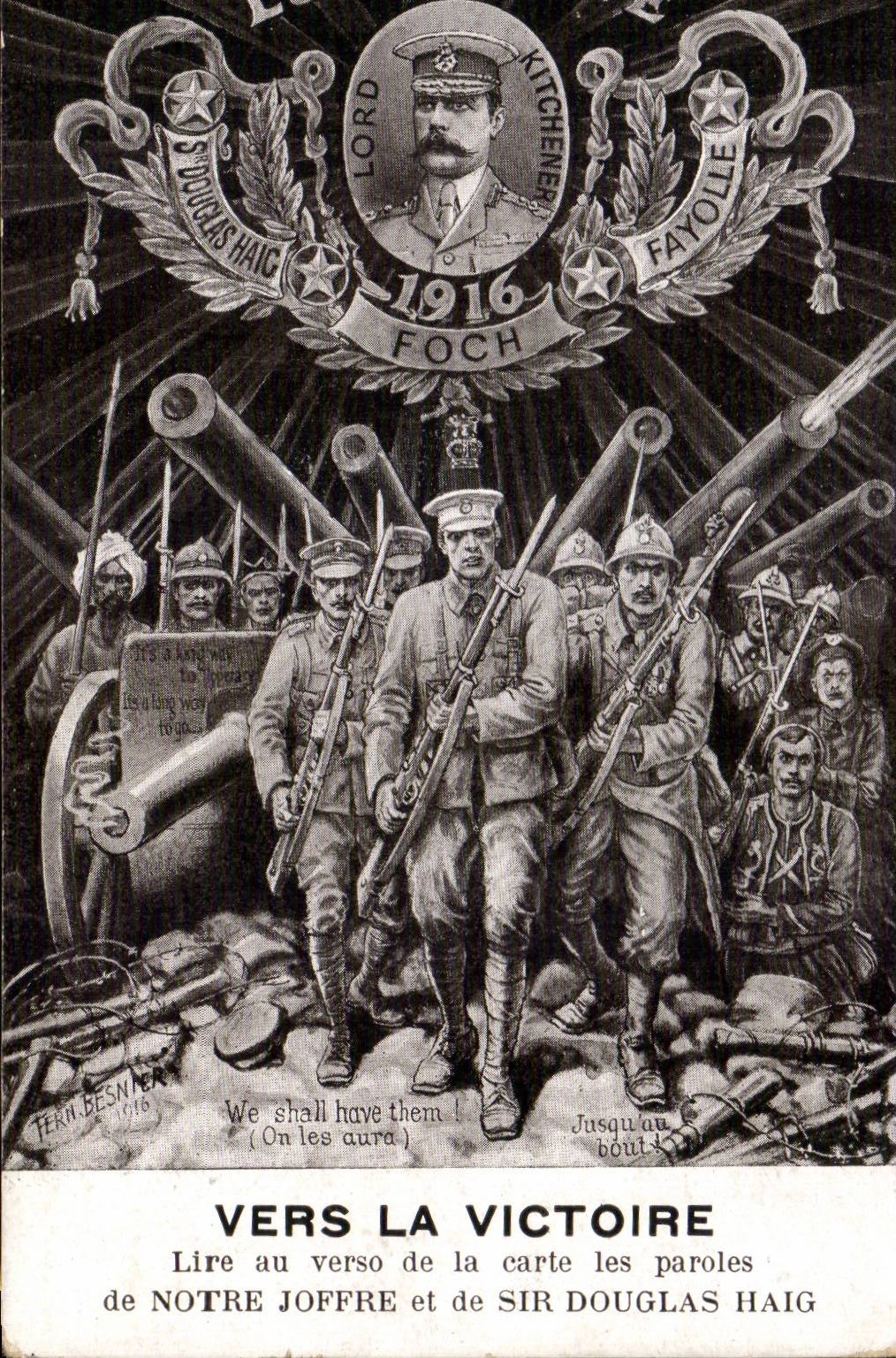 CPA Militaria Vers la Victoire Joffre et Sir Douglas Haig 