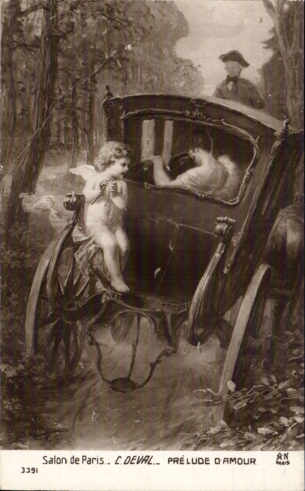 Arts - Tableaux - Salon de Paris - C Deval - Prelude d Amour - Ange - Angel - CPA 