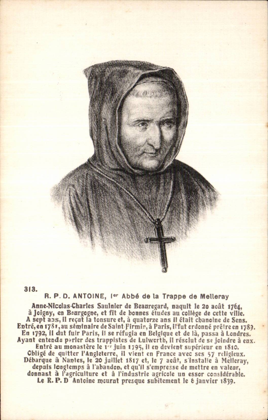 CPA Fantaisie RPD Antoine 1er abbe de la Trappe de Melleray
